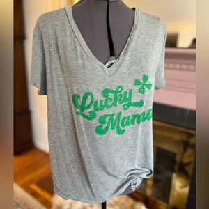 “Lucky Mama” Latched Mama Nursing T-Shirt. Size Large